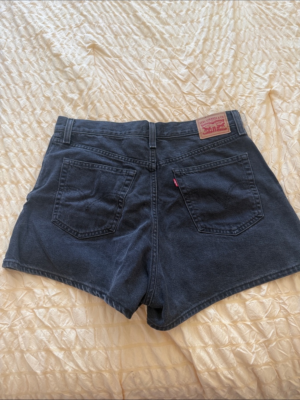 Levi's Black High Waisted Mom Shorts